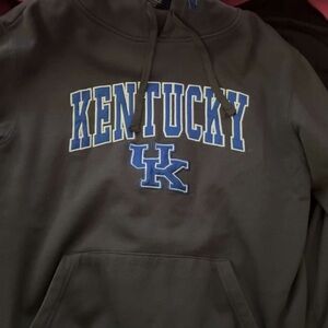 Kentucky UK Logo Hoodie in Charcoal with Blue